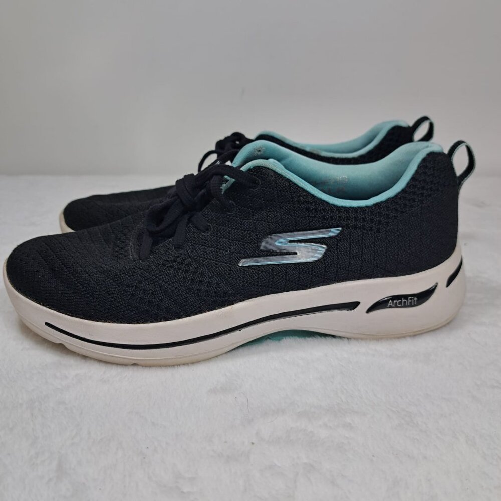 Skechers‎ Womens Go Walk Arch Fit Unify 124403 Black Running Shoes Sneakers Sz 8